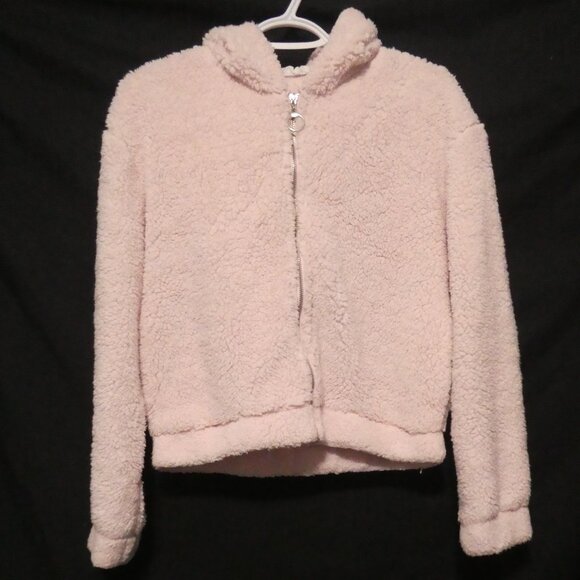 WEEKEND EDITION | small | Light Pink Hooded Teddy Jacket | Loop Zip Pull | GUC - Picture 2 of 16